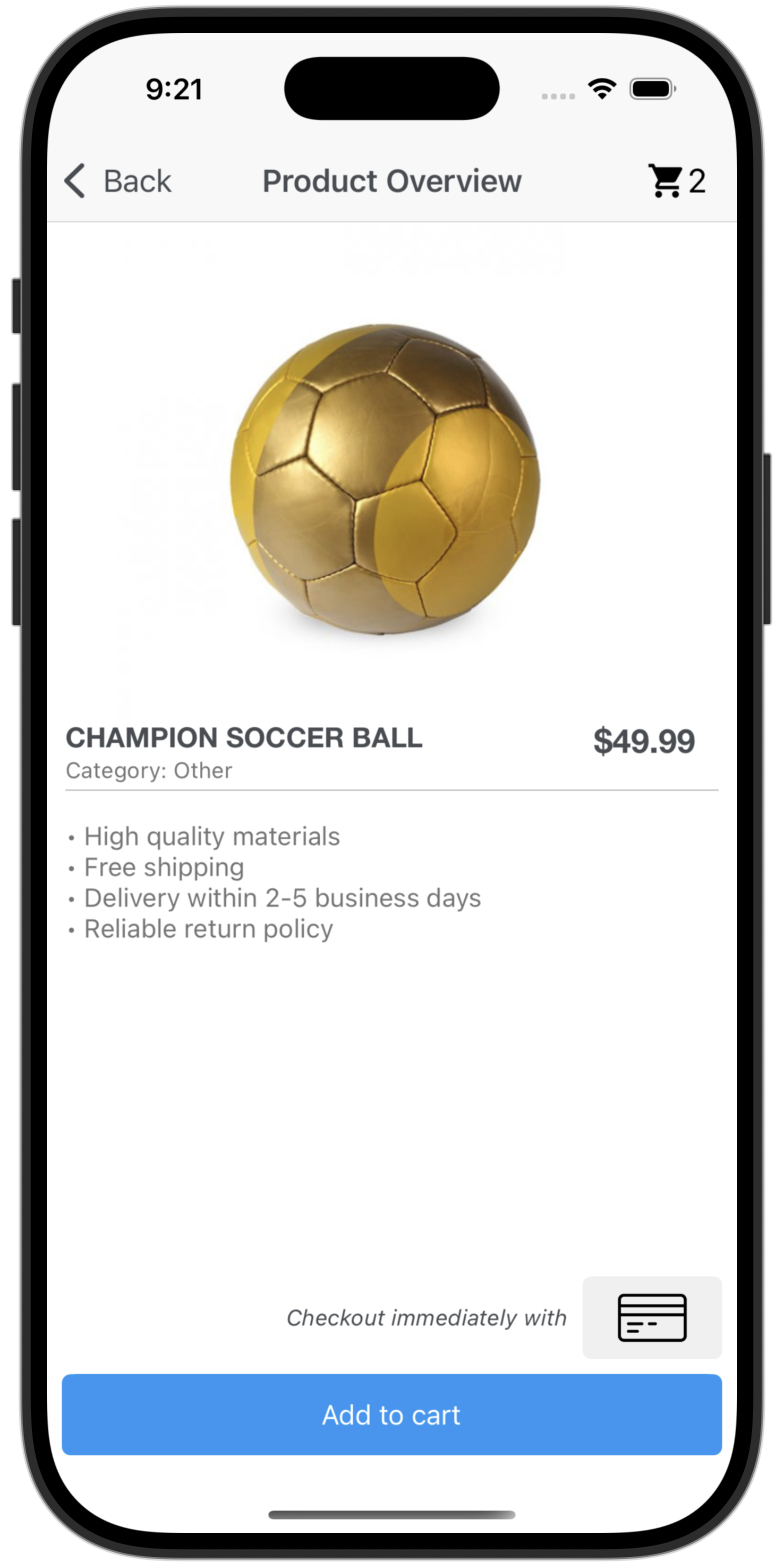 Card payment button